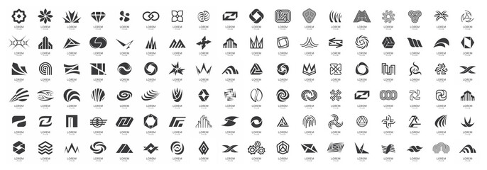 Abstract logos mega collection. Isolated on White background
