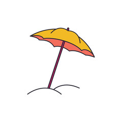 Beach umbrella icon, cartoon style