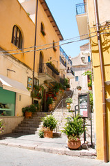Fototapeta na wymiar street of Taormina, Italy
