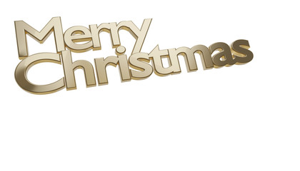 merry christmas golden bold letters 3d-illustration
