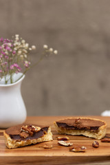 Chocolate Breakfast Tart with Walnuts in Paris, France