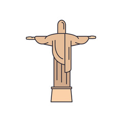 Statue icon, cartoon style