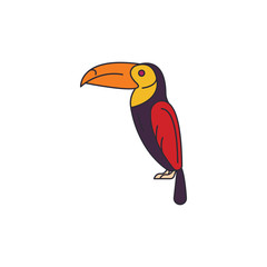 Toucan icon, cartoon style
