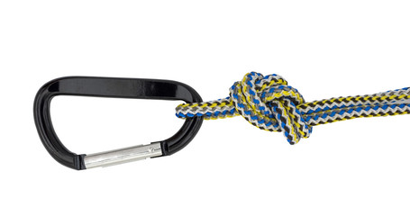 node eight of rope and carabiner
