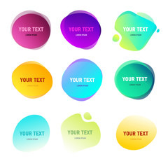 Abstract round shapes for your text. Gradient vivid colors effect. Duotone style circles. Logo elements.