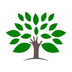 Green tree logo design