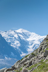 Mont Blanc vu de la réserve des Aiguilles Rouges