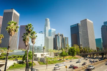 Crédence de cuisine en verre imprimé Los Angeles Le centre-ville de Los Angeles
