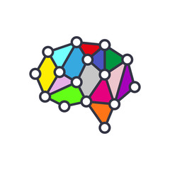 Artificial intelligence brain icon - vector AI technology concept symbol, design element