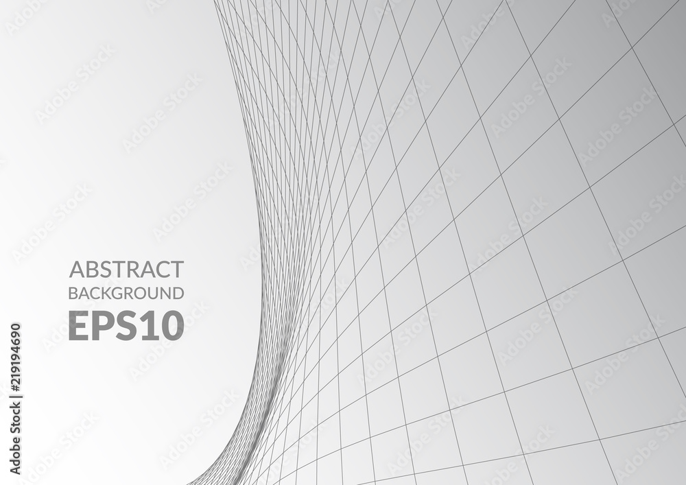 Poster abstract 3d surface. distortion of space and matter. modern technology for designing volume objects.