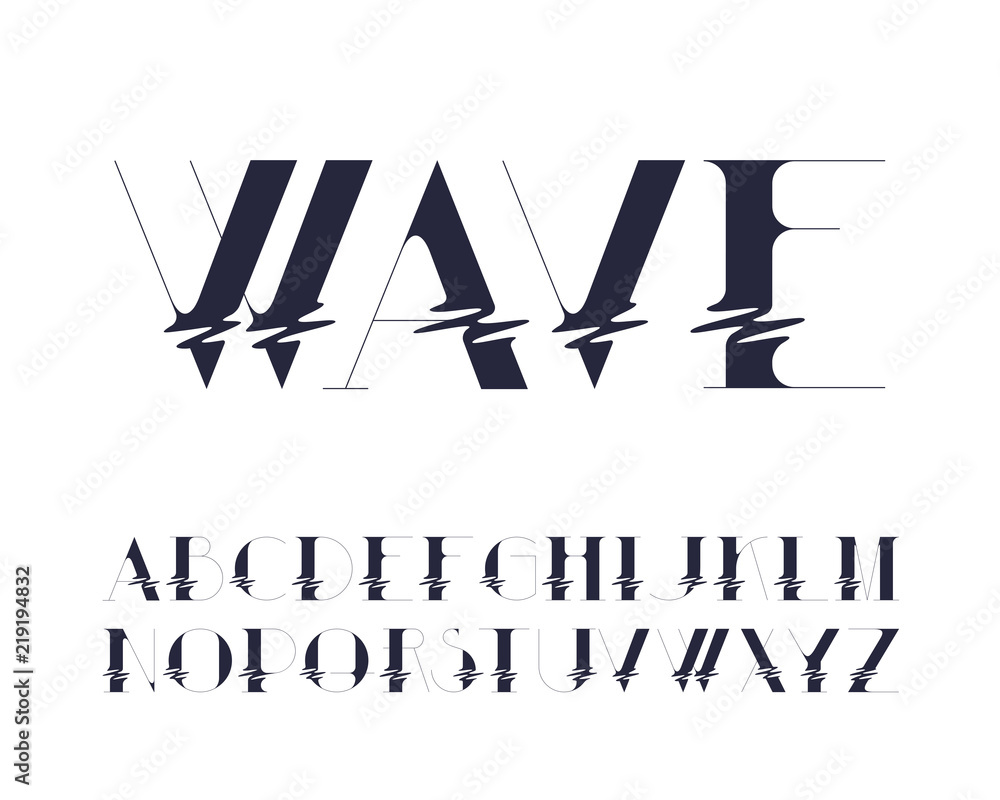 Fototapete wave glitch effect distorted english typescript.