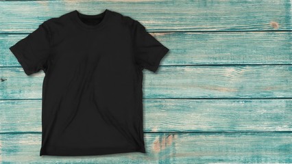 Black t-shirt isolated on  background