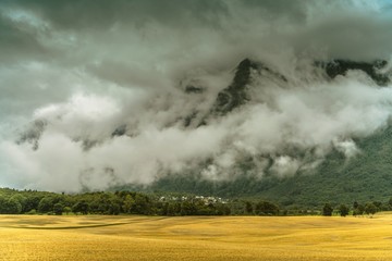 Obraz na płótnie Canvas Cloudy Norwegian Landscape
