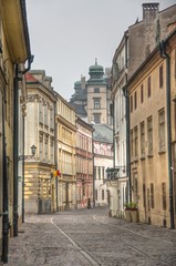 ulica Kanoniczna w Krakowie z widokiem na Wawel - obrazy, fototapety, plakaty