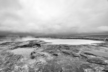The geyser of Geysir in Iceland