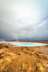 The geyser of Geysir in Iceland