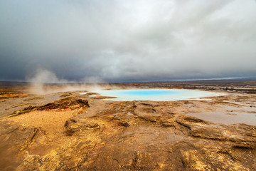 The geyser of Geysir in Iceland
