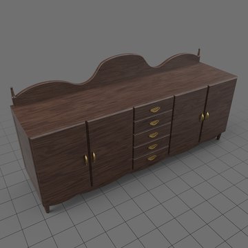 Ornate wooden credenza
