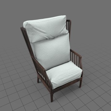 Wooden wingback chair