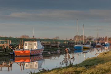 boats on river estuary the lincolnshire coast