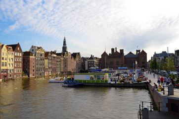 Obraz premium Bassin du Damrak, Amsterdam, Pays-Bas