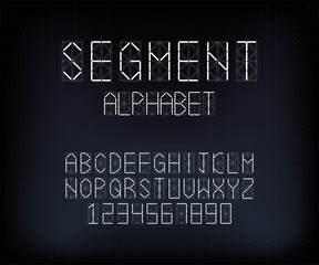 Alphabet Font. Segment font. A futuristic design. Vector illustration. EPS10