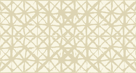 Artistic Tie Dye Geisha Ornament, Japanese Kimono Vector Seamless Pattern. Asian Fashion Textile Watercolour Batik Prints, Wabi Sabi Ikat Geo Texture. Trendy Shibori Geometric Seamless Summer Pattern.