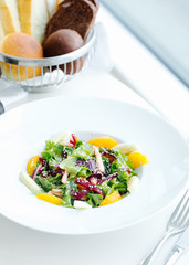 Vegetables salad on white background