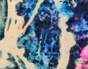 Detailed close-up grunge clouds abstract background. Dry brush strokes hand drawn oil painting on canvas texture. Creative simple pattern for graphic work, web design or wallpaper. 