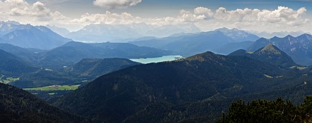 german alps, view from the benediktenwand, bavaria