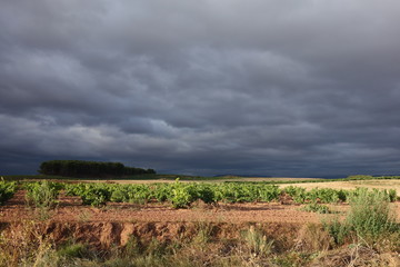 schwarzer himmel helle landschaft