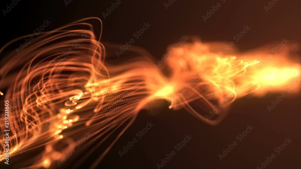 Poster 4k abstract festive gold motion background with defocused round bokeh lights. golden particle shine.