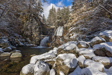 Winter Landscape of Popina Laka waterfall near town of Sandanski, Pirin Mountain, Bulgaria   © Stoyan Haytov