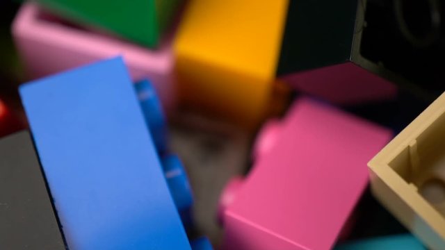 footage motion colorful plastic constructor rotate background texture.