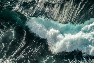 Fototapeta na wymiar Waves Crashing - Aerial