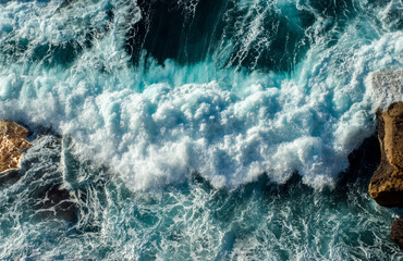 Waves Crashing - Aerial