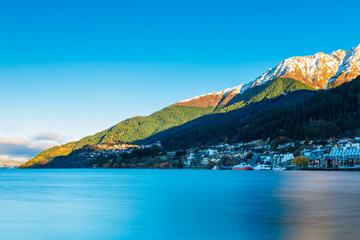 Queenstown and the Remarkables on sunrise, South Island New Zealand