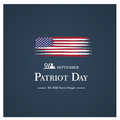 Patriot day USA Never forget 9.11  poster. Patriot Day, September 11, We will never forget