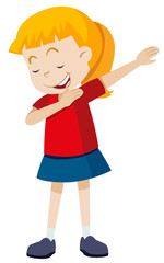 Young girl dancing white background