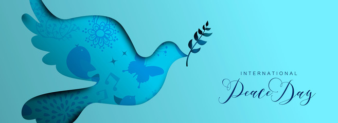 International Peace day dove social media banner