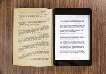 Digital Tablet on Open Book