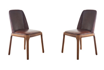 Fototapeta premium Brown classic chair isolated on white background