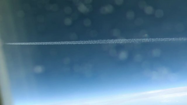 Airplane Passing By Seen From Passengers Perspective