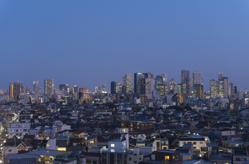 Fototapeta na wymiar 東京夜景・中野駅方面から望む新宿