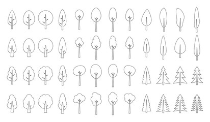 Fototapeta na wymiar Seamless outline pattern Christmas tree 