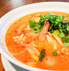 .Thai food shrimp Soup,Thai soup Tom Yam