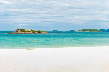 White sand beach with blue sea on Koh Samaesarn.