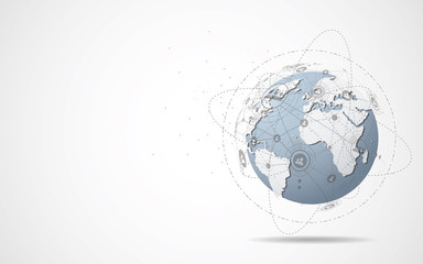 Global network connection. World map point and line composition concept of global business. Vector Illustration