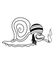 kiffer kiffen joint drogen rauchen jamaika raggae weed hanf stoned cannabis schnecke schleimig klein schneckenhaus kriechen comic cartoon clipart lustig