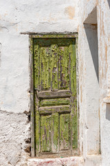 Green Faded painted door